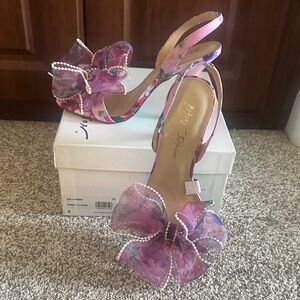 Betsey Johnson Pink and Purple Bow Heels